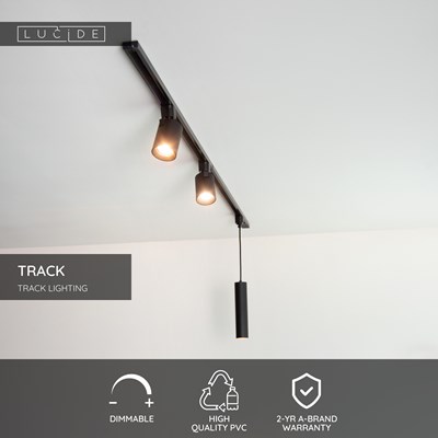 Lucide TRACK Power supply - 1-circuit Track lighting system - Single - Black (Extension)